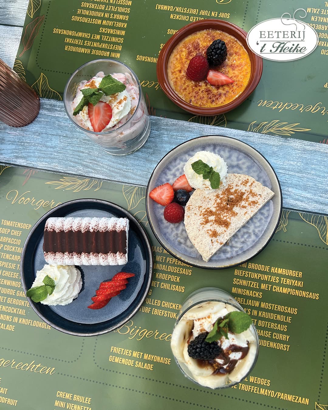 Desserts bij Eeterij 't Heike
